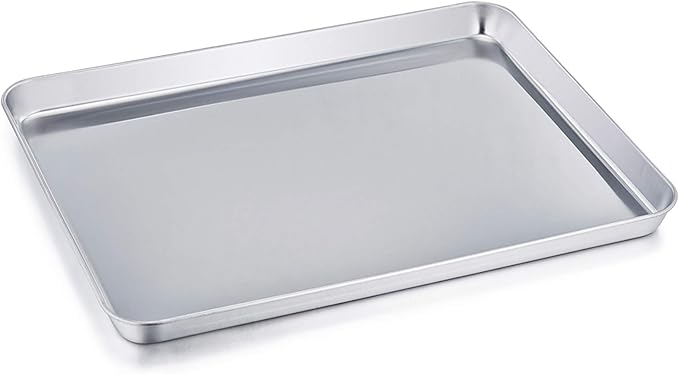 TeamFar Baking Sheet, Stainless Steel Baking Pan Cookie Sheet, Healthy & Non Toxic, Rust Free &