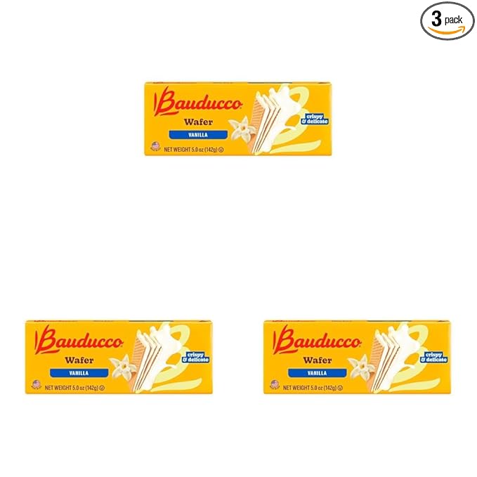 Bauducco Vanilla Wafers - Crispy Wafer Cookies With 3 Delicious, Indulgent, Decadent Layers of