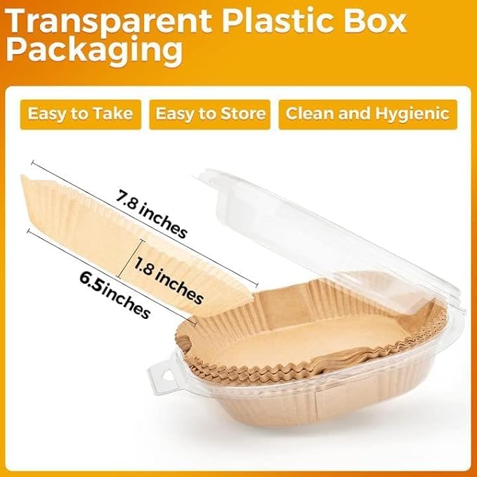 Air Fryer Paper Liners Disposable: 100PCS 6.5IN Square Non-Stick Air Fryer Parchment Paper, Food