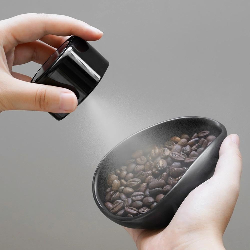 watchget Upgraded 30g Ceramic Coffee Dosing Cup & Tea Storage Tray, Black