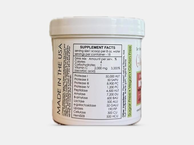 Sufficient C - Glutenizer Force Plus Kiwi-Strawberry Digestive-Ade Drink Mix - Naturally Effective