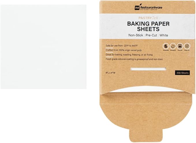 Restaurantware Pastry Tek 4 x 4 Inch Parchment Paper Sheets 1000 Greaseproof Baking Sheets For Oven