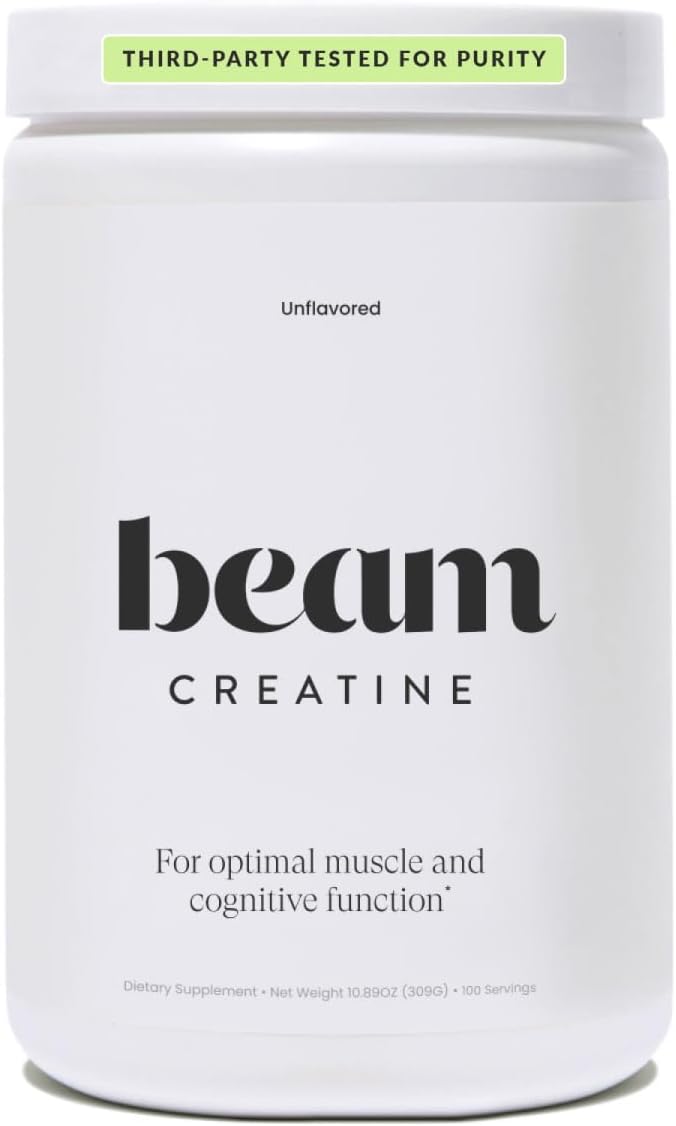 Beam Creatine Monohydrate Powder - Micronized Creatine for Muscle Growth, Strength, Endurance &