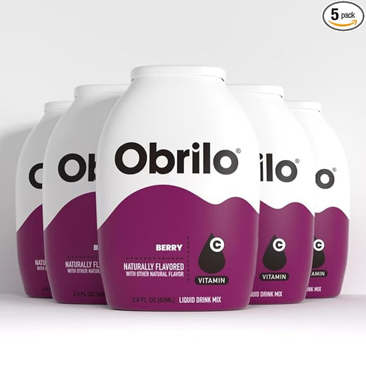 Obrilo Water Enhancer Liquid Flavoring Drops - ZERO Sugar/Calorie, Dye Free, Naturally Flavored