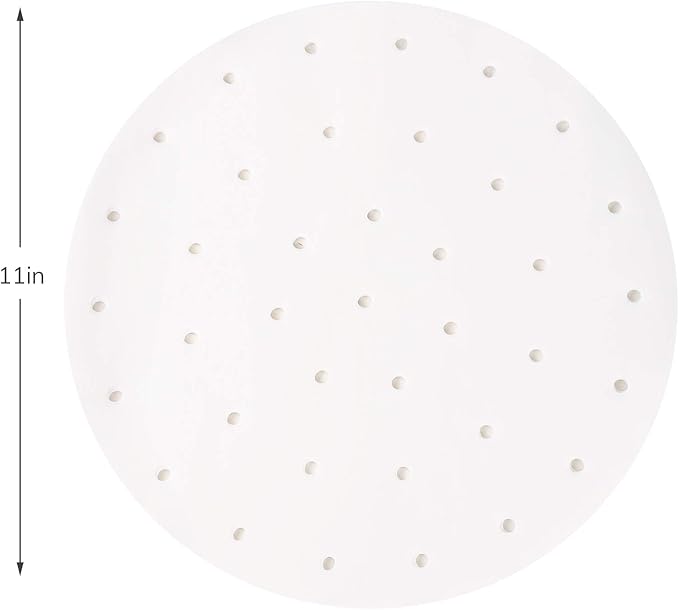 Beasea Air Fryer Parchment Paper 11 Inch, 200pcs Disposable White Perforated Parchment Paper for
