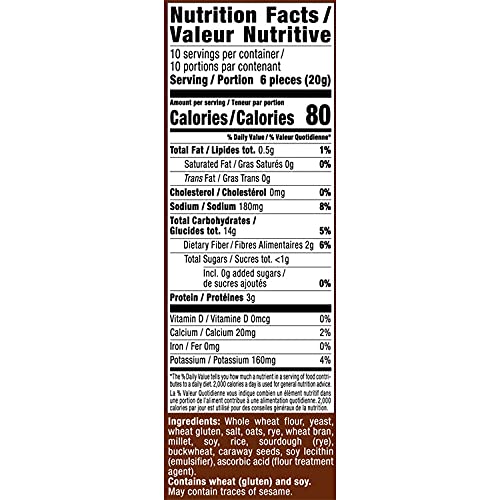 Only Kosher Candy Melba Toast Classic Multigrain Kosher Parve with No Artificial Flavor, Fresh