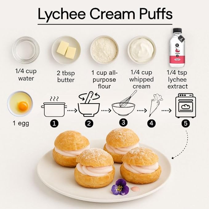 Dolce Flav Natural Lychee Extract ??2 Ounce Water-Soluble Kosher, Sugar-Free, Concentrated Exotic