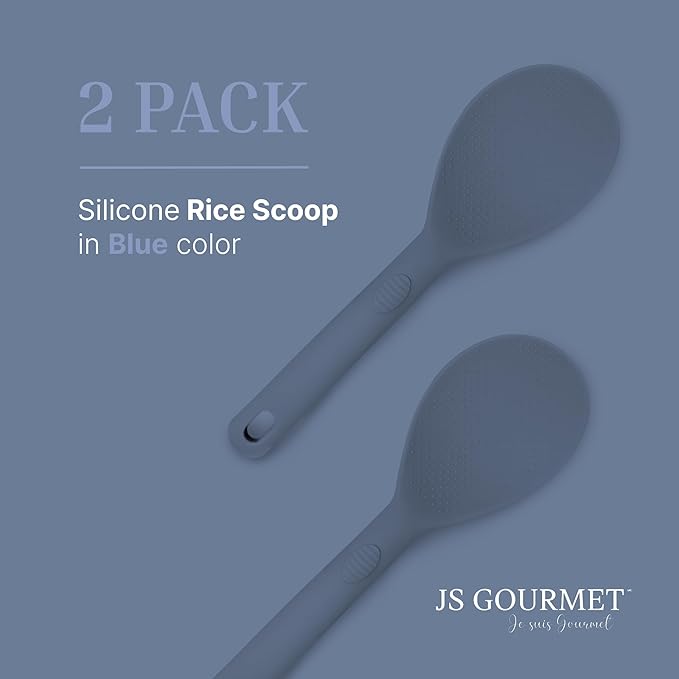 Silicone Rice Paddle Set – 2-Piece Set of Spoon Spatulas for Non-Stick Cookware – Kitchen Tools and