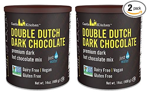 Castle Kitchen Double Dutch Dark Chocolate - Dairy-Free, Vegan Premium Hot Chocolate Mix - Just Add