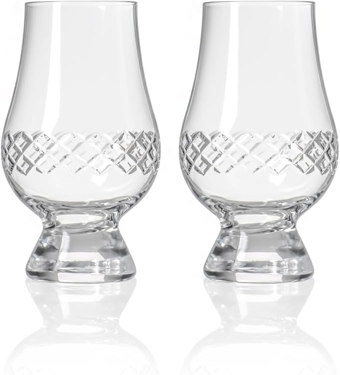 Rolf Glass Diamond Scotch Glass | 6.75oz Tasting Glass | Lead-Free, Diamond-Wheel Engraved |