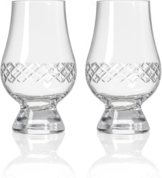 Rolf Glass Diamond Scotch Glass | 6.75oz Tasting Glass | Lead-Free, Diamond-Wheel Engraved |