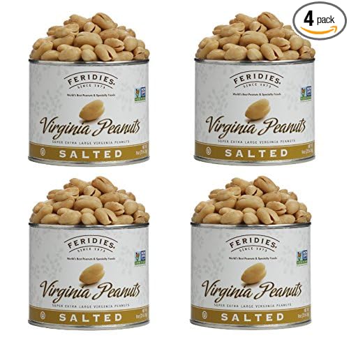FERIDIES Virginia Salted Extra Large Peanuts Cooked in Pure Peanut Oil the Peanut Choice 9 Ounce