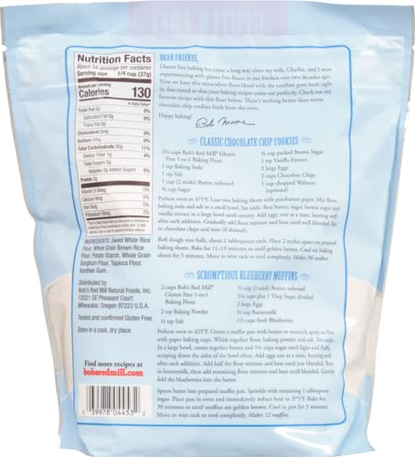 Bob's Red Mill Gluten Free 1 to 1 Baking Flour, 44oz (Pack of 1) - Non GMO, Vegan, Kosher