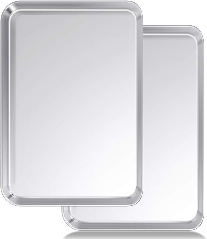 Baking Sheet Set of 2, Wildone Stainless Steel Baking Tray Cookie Pan, Size 20 x 14 x 1 Inch, Non