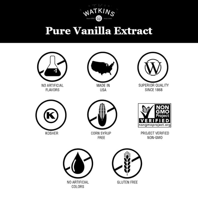 Watkins Pure Vanilla Extract, with Madagascar Vanilla Beans, Non-GMO, Kosher, 1 Gallon Bottle