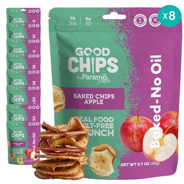 Good Chips Baked Crunchy Apple - Crispy, Oil Free, Healthy, Naturally Sweet Dried Fruit Snacks