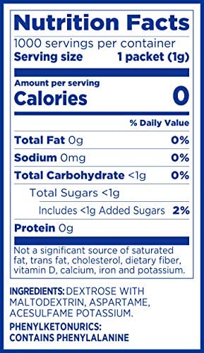 EQUAL 0 Calorie Sweetener, Sugar Substitute, Zero Calorie Sugar Alternative Sweetener Packets