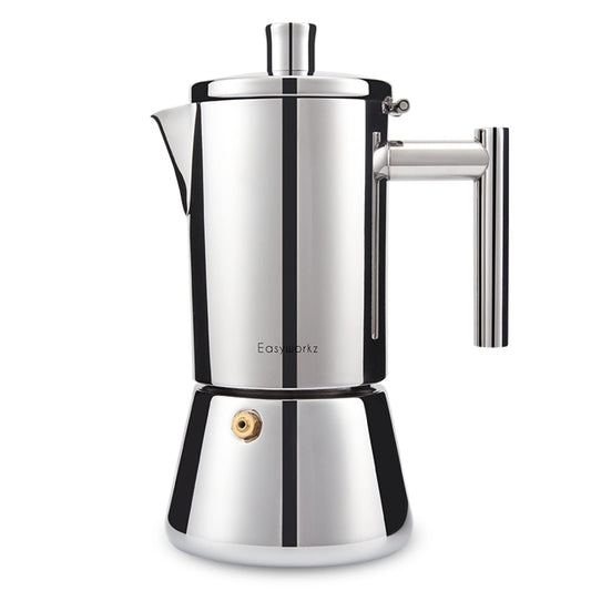 Easyworkz Diego Stovetop Espresso Maker Stainless Steel Italian Coffee Machine Maker 12Cup 17.5 oz