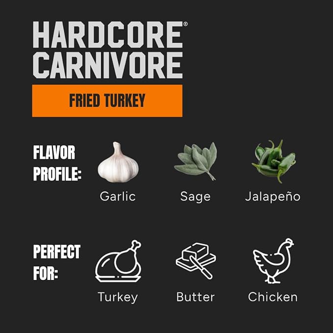 Hardcore Carnivore Limited Edition Fried Turkey Seasoning (11 oz Shaker) Texas-Made Blend for