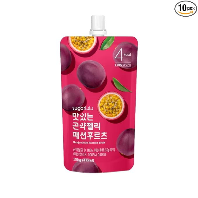 Sugarlolo Konjac Sweet Passion Fruit Jelly Snack - Vegan Jello with Zero Sugar | Only 4 Calories