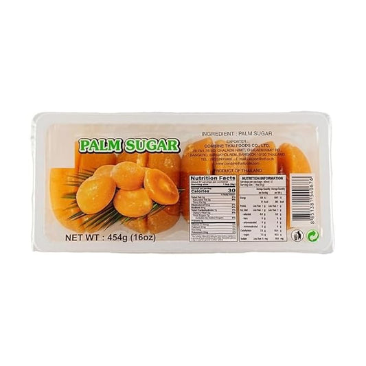 Pure Palm Sugar Thai, Golden Sugar with Traditional Natural Sweetener, Tray 16 oz (454g)
