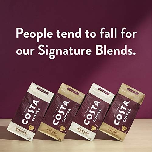 Costa Coffee Whole Bean Coffee, Signature Blend Medium Roast, 12oz each, Rainforest Alliance
