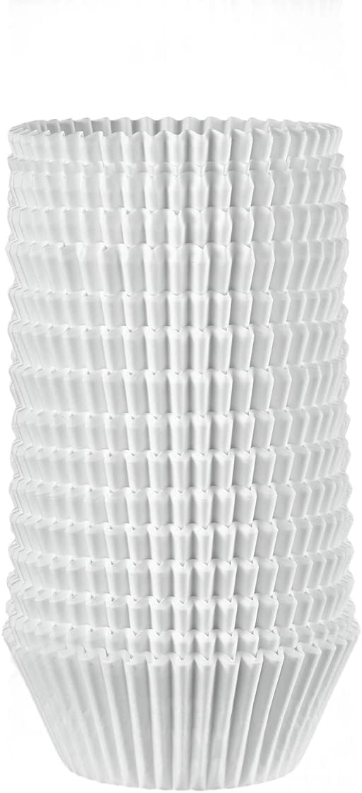 GUSTO White Cupcake Liners [500 Count] - Grease-Proof, Food-Grade Baking Cups - Standard Muffin