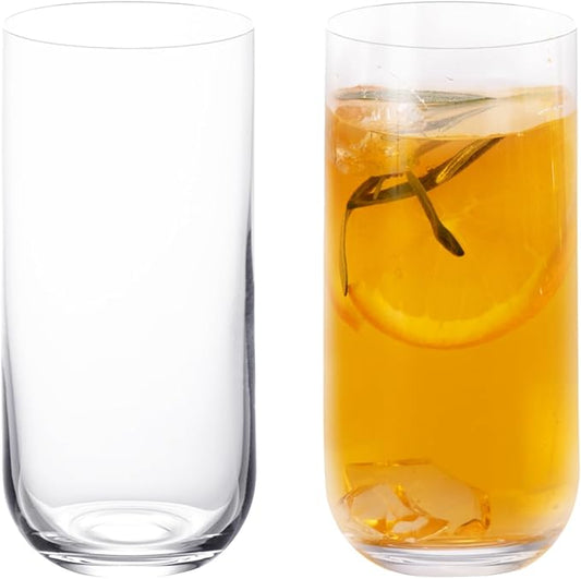 KAMMAK Drinking Glasses Set of 2, 17oz Crystal Water Glasses,Tall Glass Cups, Highball Glass for