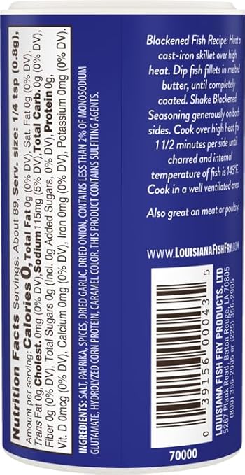 Louisiana Fish Fry Cajun Blackened Seasoning, 2.5 Ounce - 3 per case.