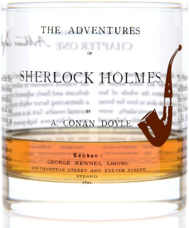 Well Told Classic Literature Rocks Glass - The Adventures of Sherlock Holmes by Arthur Conan Doyle