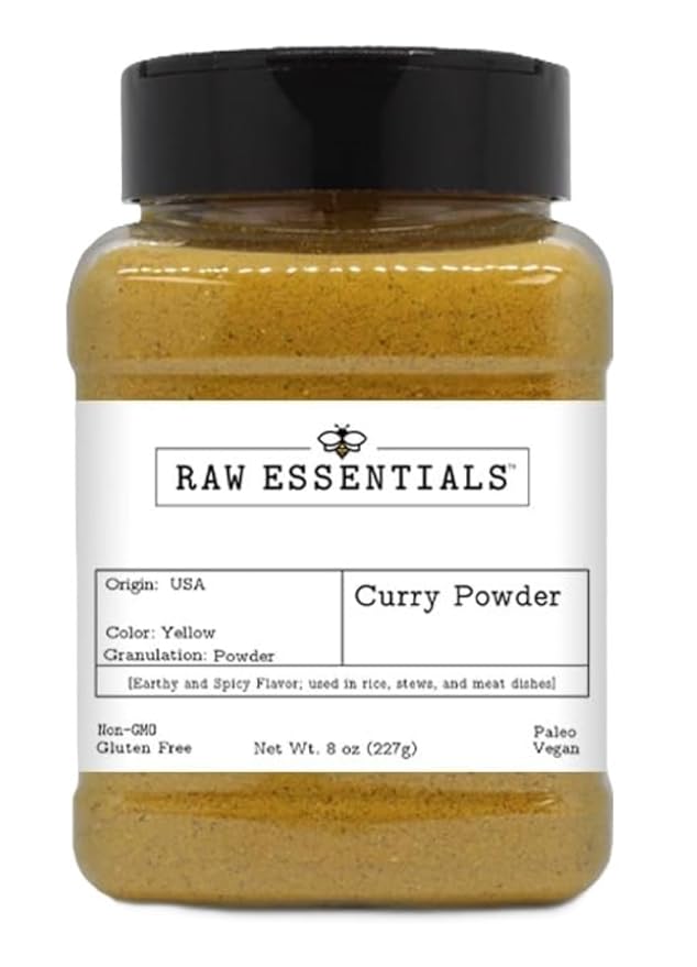 Raw Essentials Curry Powder – Earthy & Spicy Flavor – Ideal for Indian & Asian Dishes – Great in