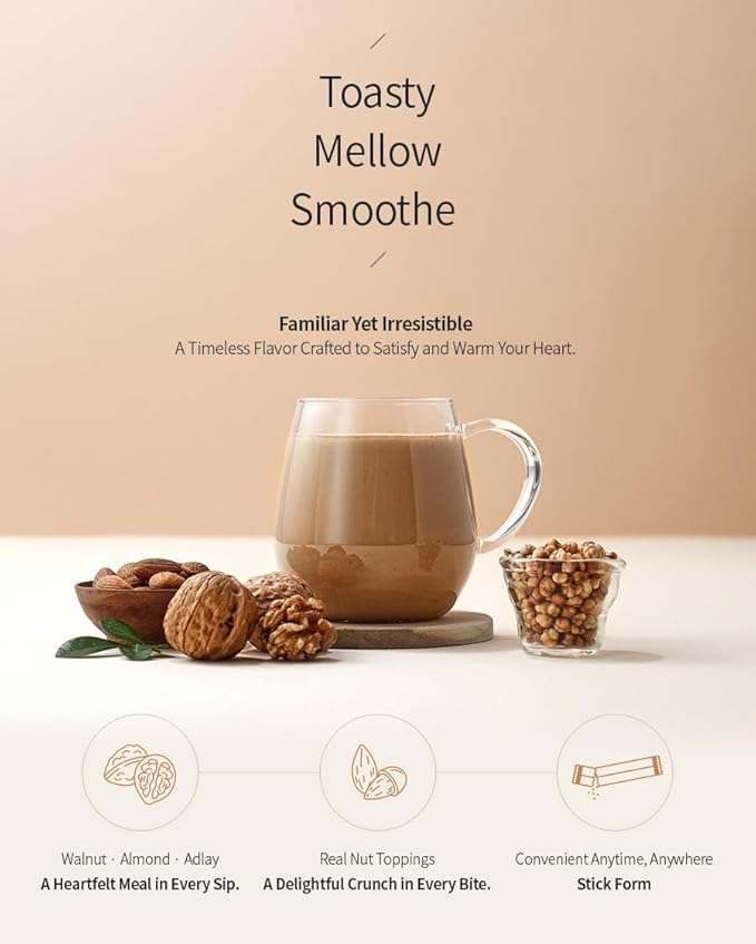 Damtuh Walnut Almond Adlay (Job's Tear) Zero Sugar Traditional Korean Meal Replacement Powder Drink