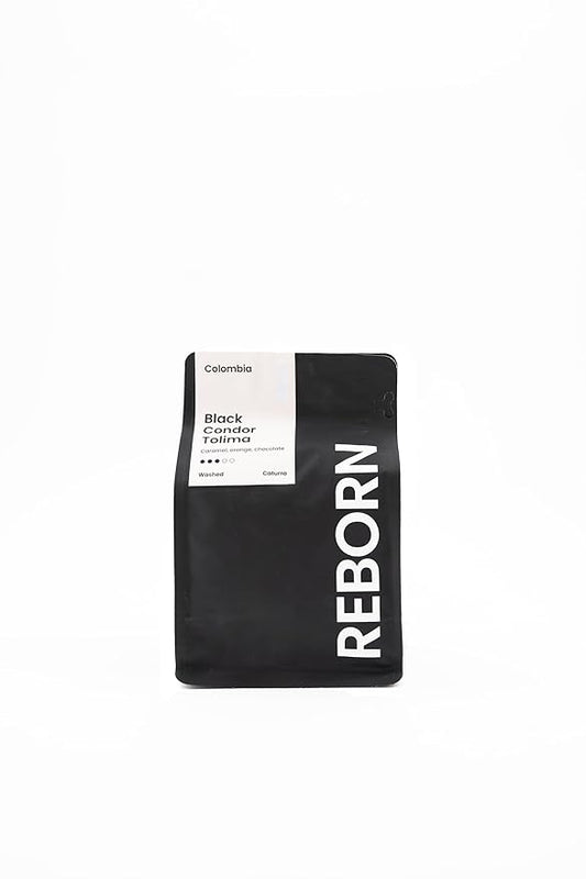 Reborn Coffee Specialty Whole Bean Coffee, Medium Roast, 12 Ounce, Colombia Black Condor Tolima