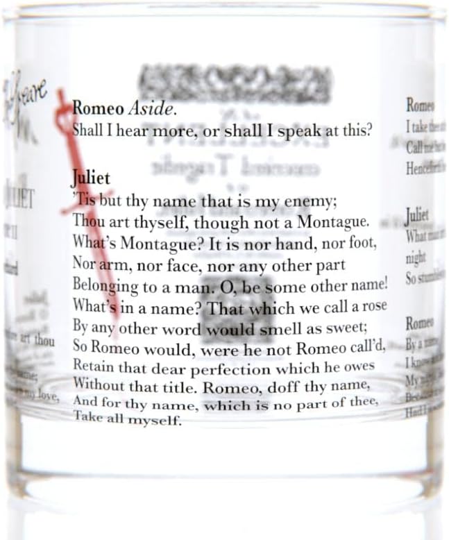 Well Told Classic Literature Rocks Glass - Romeo and Juliet by William Shakespeare - Old Fashioned