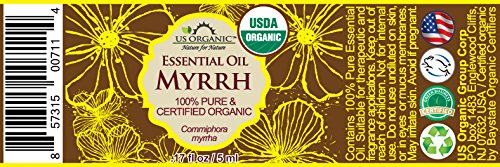 US Organic 100% Genuine Myrrh Essential Oil - Sourced from The Horn of Africa, USDA Certified