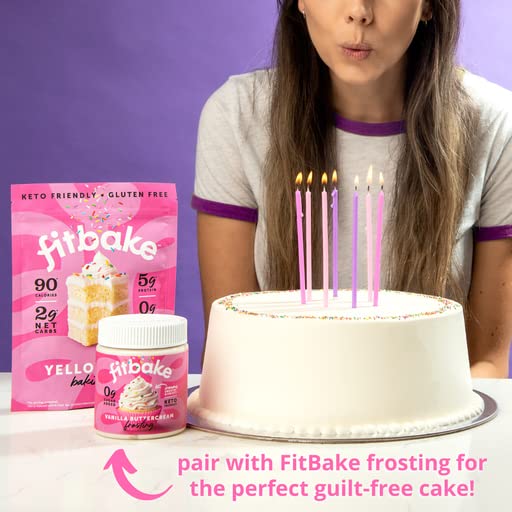 FitBake Yellow Cake Baking Mix | 2g Net Carbs Per Serving | Keto Friendly Low Carb Food | No Added