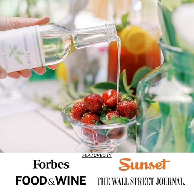 Sonoma Syrup Co. Mint Infused Simple Syrup 12.7 fl oz | for Coffee, Cocktails, and Cooking | Hand