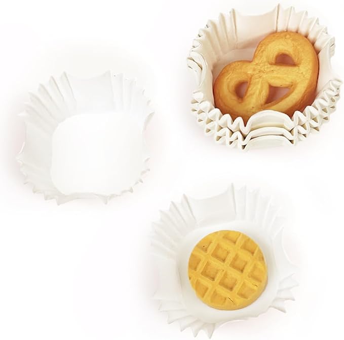 qiqee 500pcs White Square Cupcake Liners Muffin Linner No Smell, Food Grade Baking Cups竊늆tandard