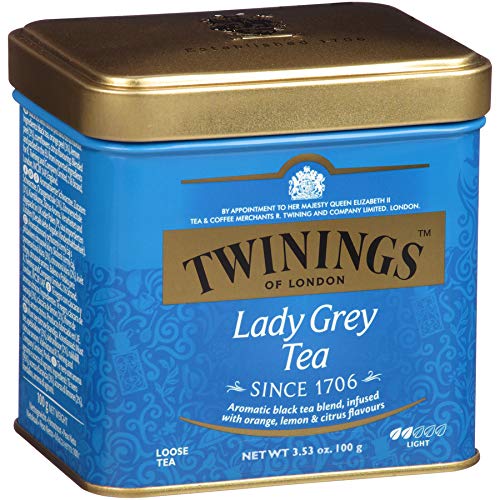 Twinings Lady Grey Loose Black Tea, 3.53 Ounce Tins (Pack of 1), Lemon & Orange Peel, Caffeinated