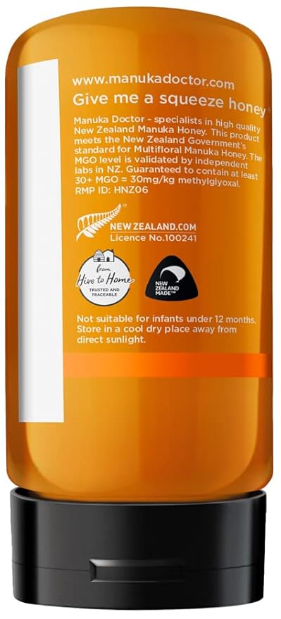 MANUKA DOCTOR - MGO 30+ SQUEEZY Manuka Honey Multifloral, 100% Pure New Zealand Honey. Certified.