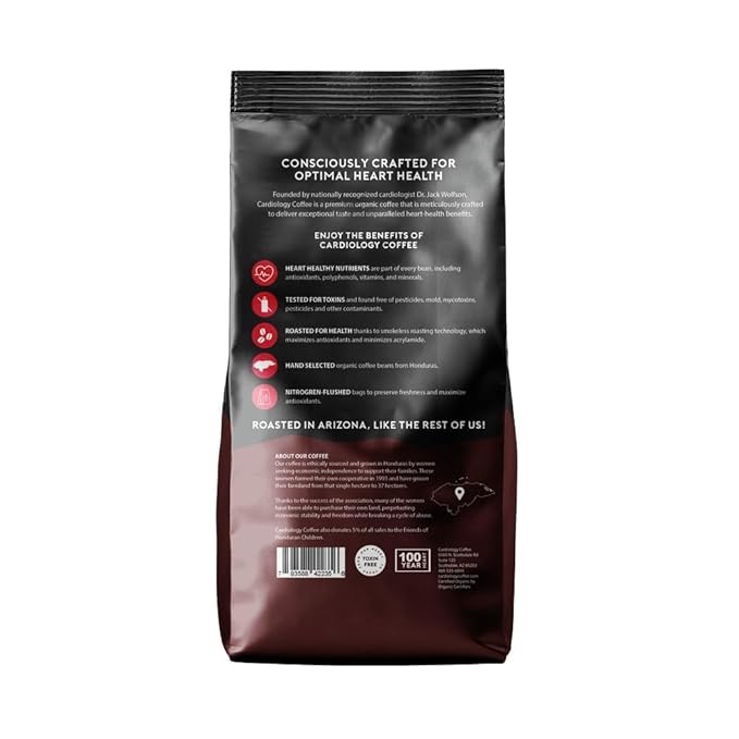 Cardiology Coffee ??Whole Bean Coffee ??USDA Certified Mold-Free 12oz Premium Medium Roast Organic