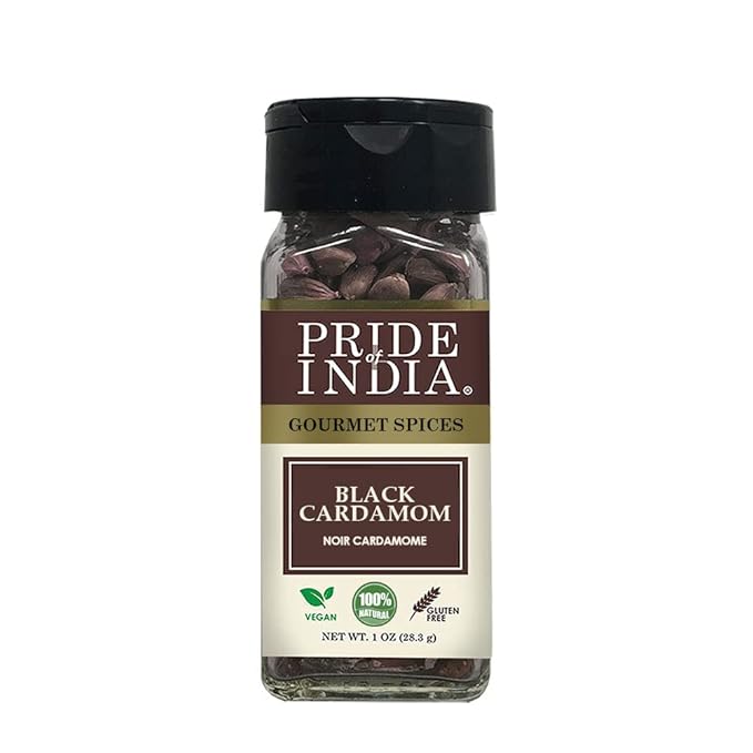 Pride of India – Black Cardamom Whole – Cardamom Pods – Firm & Smoky Flavor – Freshly Dried – Ideal
