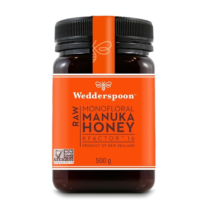 Wedderspoon Raw Premium Manuka Honey, KFactor 16, 17.6 Oz, Unpasteurized, Genuine New Zealand
