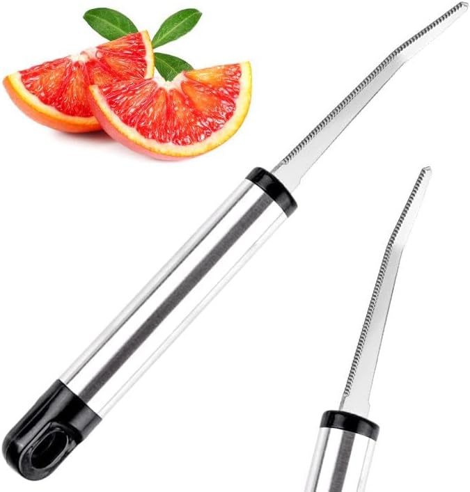 WXJ13 7 PCS Grapefruit Spoons and Grapefruit Knife, Stainless Steel Grapefruit Dessert Spoon