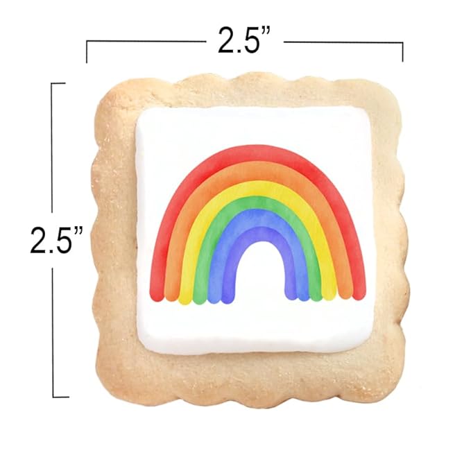 Rainbow Cookies Themed Party Favors | 24 Pack Individually Wrapped Bulk | Cookie for Birthday Pride