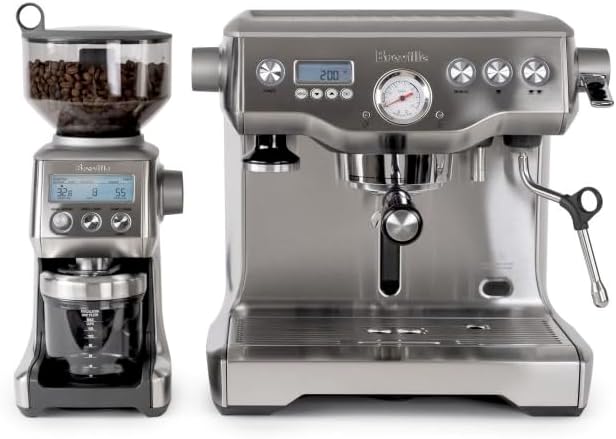 Breville Dynamic Duo Dual Boiler Espresso Machine and Smart Grinder Pro Package, Stainless Steel