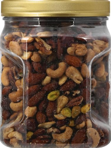 PLANTERS Deluxe Mixed Nuts, Cashews, Almonds, Pecans, Pistachios, Hazelnuts, Roasted with Sea Salt
