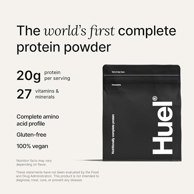 Huel Vegan Protein Powder | Vanilla | Complete Nutrition | 20g Protein Powder | 100% Plant-Based |