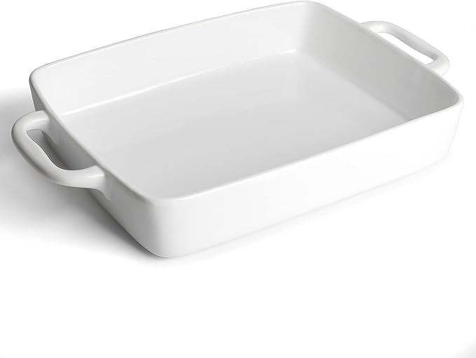 Baking Pan Rectangular, Oven Dish Baking Tray, Heavy Duty Ceramic Pans for Cake, Lasagna, Banquet