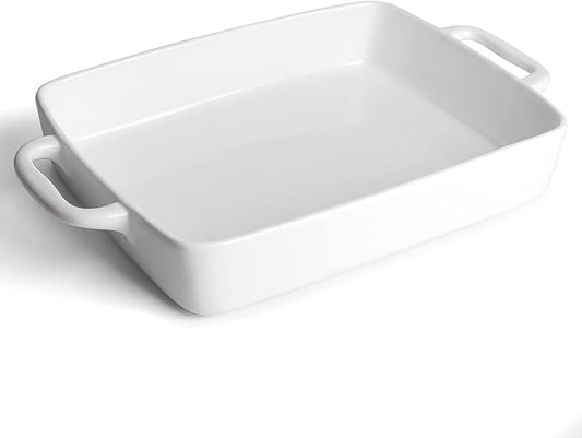 Baking Pan Rectangular, Oven Dish Baking Tray, Heavy Duty Ceramic Pans for Cake, Lasagna, Banquet